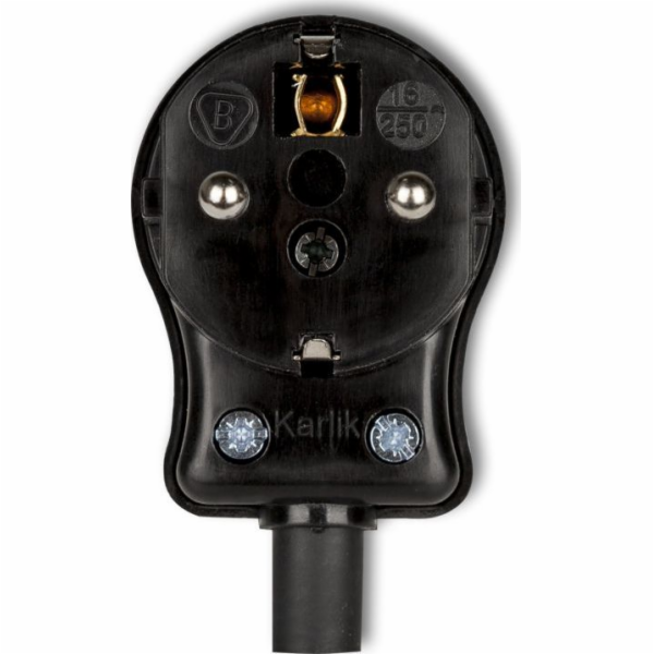 Karlik PLUGS UNI-SCHUKO hranatá zástrčka, kroucená, černá...
