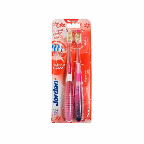 Zubní kartáček Jordan DUO Individual Clean Medium - mix b...