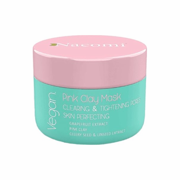 Nacomi NACOMI_Vegan Pink Clay Mask, čistící, adstringentn...