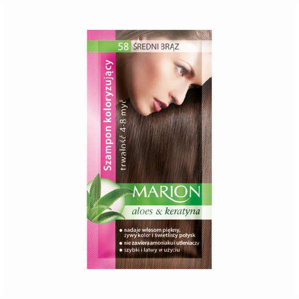 Marion Coloring šampon 4-8 mytí č. 58 středně hnědá 40 ml
