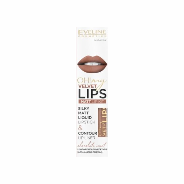 Eveline Oh My Lips Matná rtěnka a tužka na rty 14 Choco T...