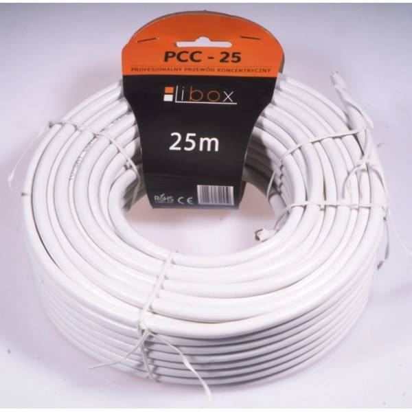 Anténní kabel Libox, 25, bílý (PCC25)