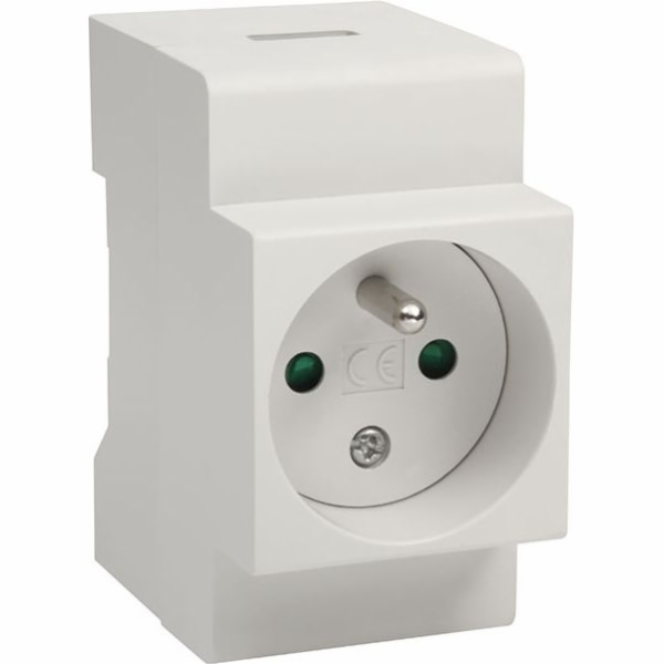Kanlux Zásuvka s/v 16A 250V bílá na DIN lištu KMFS-16A (1...