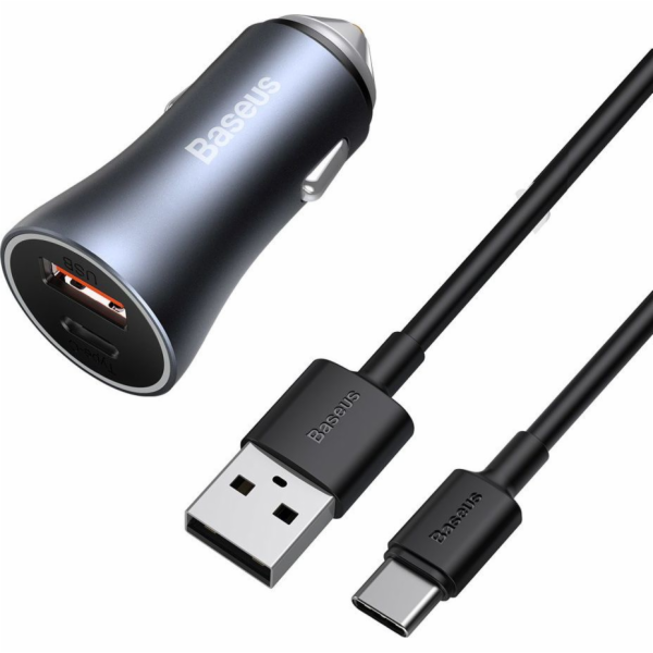 Nabíječka do auta Baseus Golden Contactor Pro, USB + USB-...