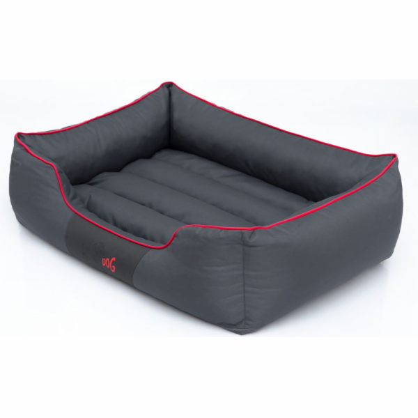 Hobbydog Comfort Bed - šedá s červeným lemem XXL