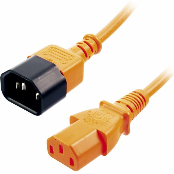 Lindy prodlužovací napájecí kabel oranžový, 0,5m (30473)