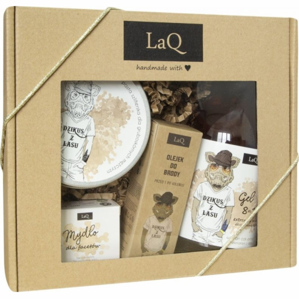 LaQ Dzik sada pro muže gel 500ml + peeling + mýdlo + olej