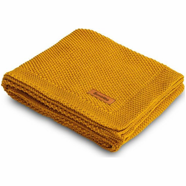 Sensillo PLETENÁ DEKA BAVLNA 100X80 HOŘČICE 4324/6814