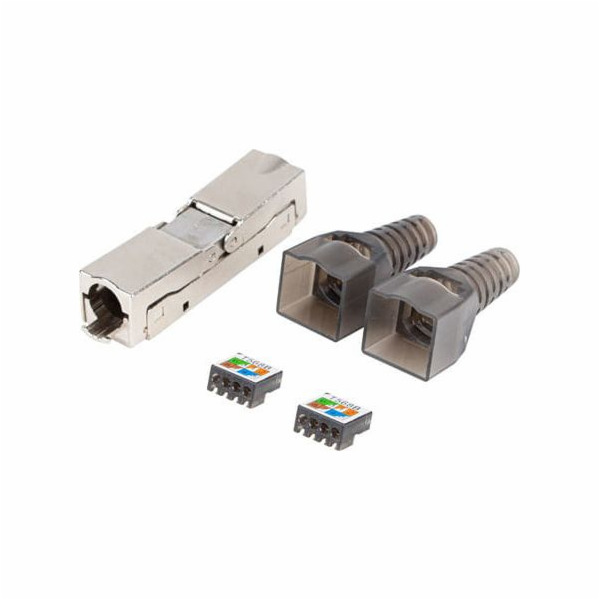 LANBERG 2x RJ-45 FTP cat 6A plug 8P8C tool-less adapter