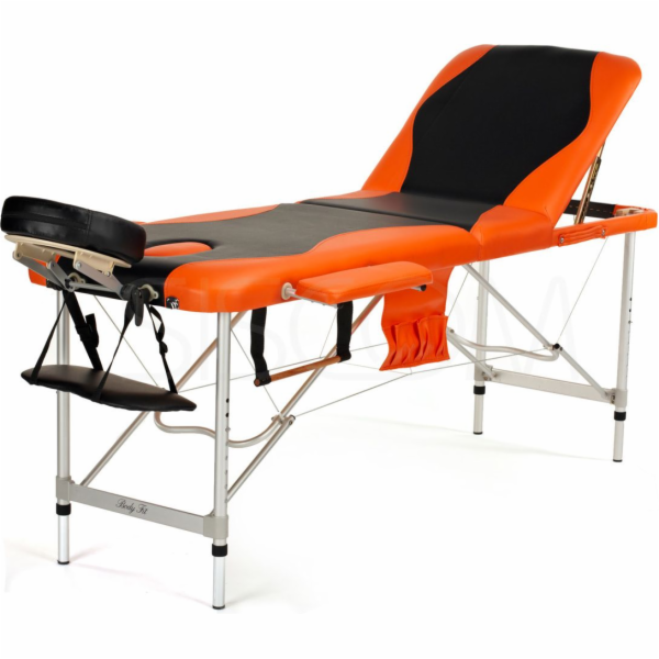 Bodyfit Masážní lůžko, 3 segmenty, hliník, černá a oranžo...