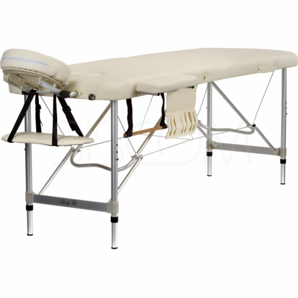 Bodyfit hliníkové masážní lehátko se 2 sekcemi, béžové (468)