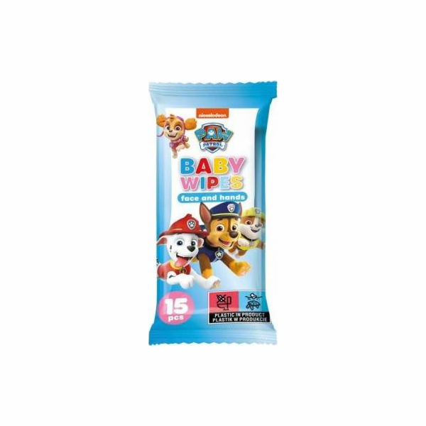 Paw Patrol vlhčené ubrousky na ústa a ruce 15 ks.