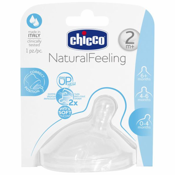Chicco dudlík na láhev střední průtok 2m+ 1 kus (810231)