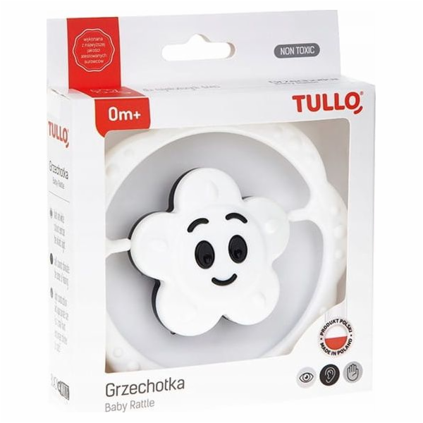 Tullo Květinové chrastítko, černobílé Tullo