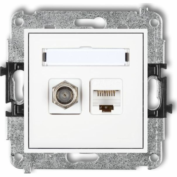 Karlik MINI anténní zásuvka typu F (SAT) + počítačové zás...