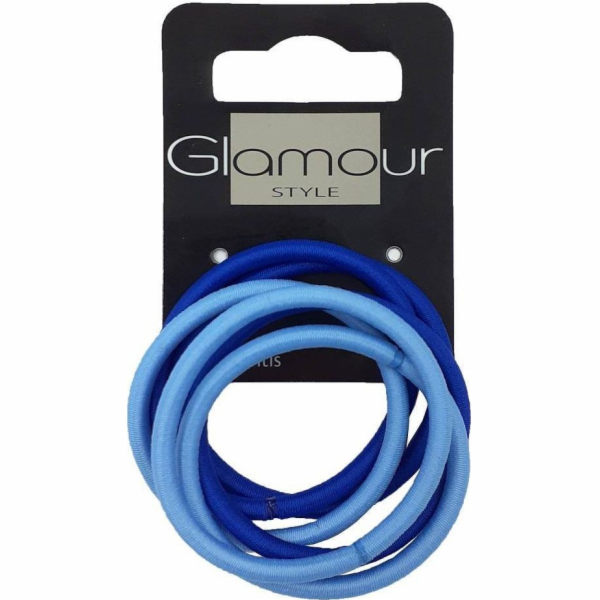 Glamour inter vion gumičky do vlasů, 6 kusů, modré