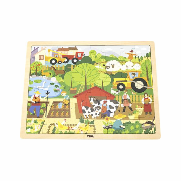 Dětské dřevěné puzzle Viga Zoo 48 dílků