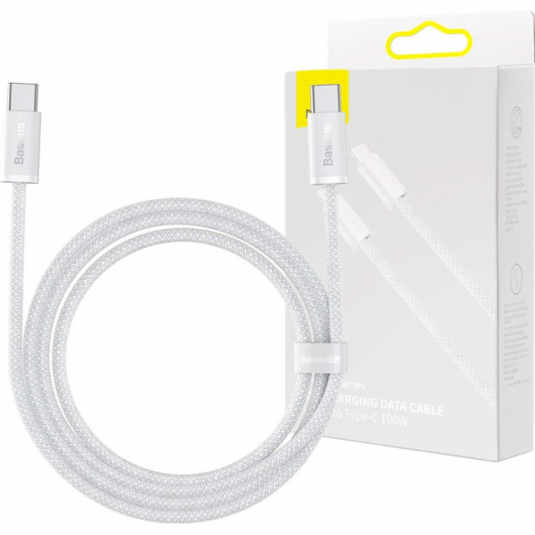 Kabel USB-C na USB-C Baseus, 100 W, 1 m (bílý)