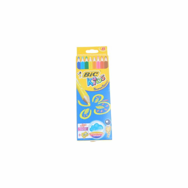 BIC BIC KIDS SUPERSOFT TUŽKY BOX 8 KS + OSTŘIDLO - 895921