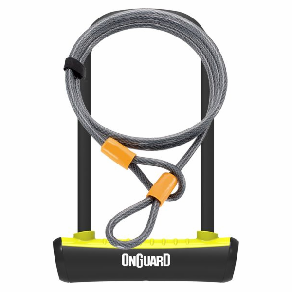 OnGuard Bicycle Fastener U-Lock Neon Yellow 10x1200 mm (8...