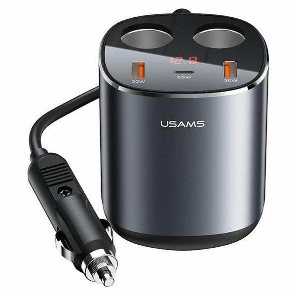 Usams USAMS Auto splitter 2xUSB-A/ 1xUSB-C C28 245W šedá/...