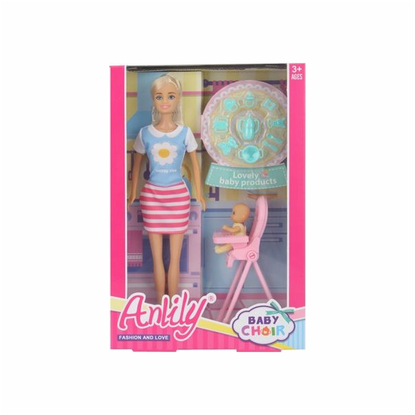 Panenka Icom Anlily 30 cm s dětskou židlí