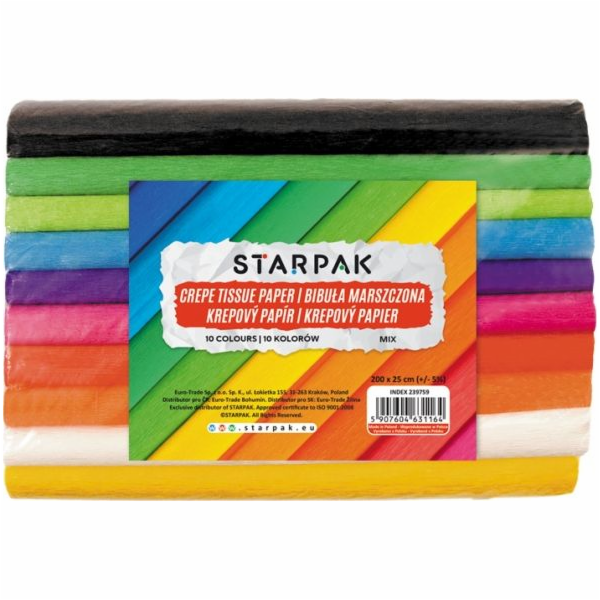 Starpak zmačkaný hedvábný papír 25x200cm MIX kol.