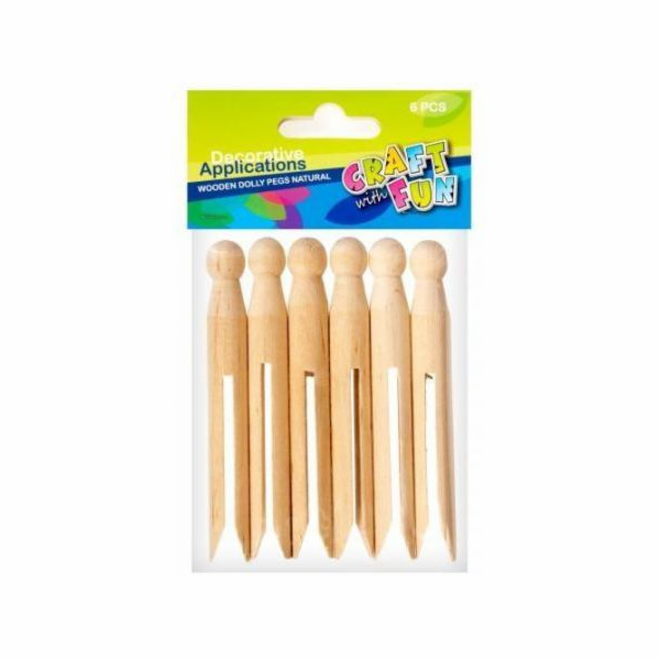 Craft with Fun Dekorativní dekorační dřevěné kolíčky 6 ku...
