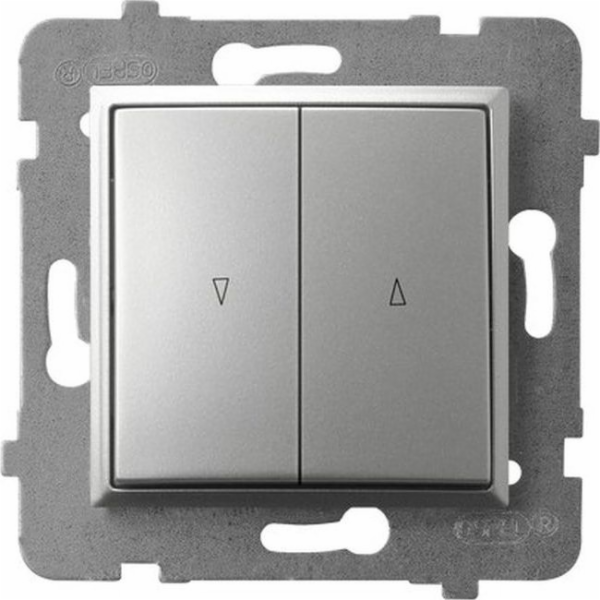 Ospel ARIA Stříbrný žaluziový spínač LP-7U/m/18