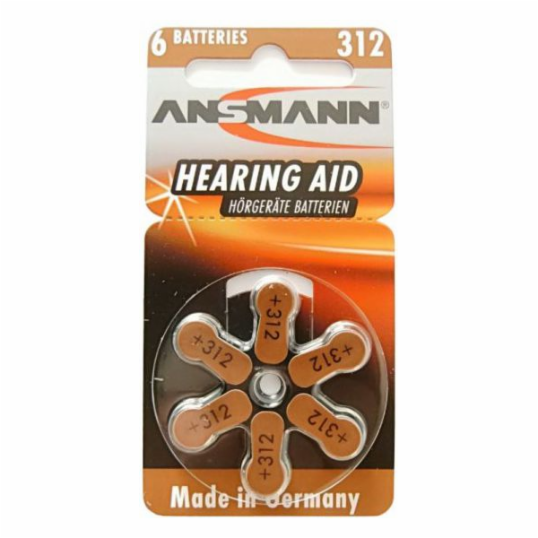 Ansmann Baterie do sluchadla PR41 180mAh 6 ks.