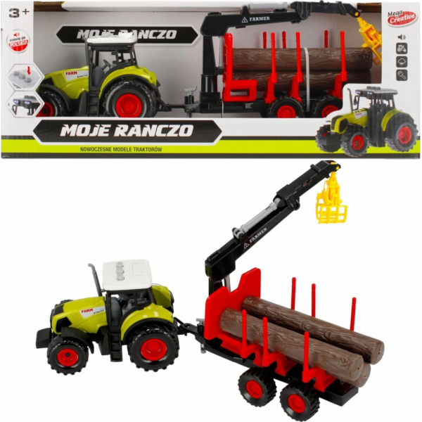 Mega Creative Moje ranczo Traktor s přívěsem 34 cm se svě...