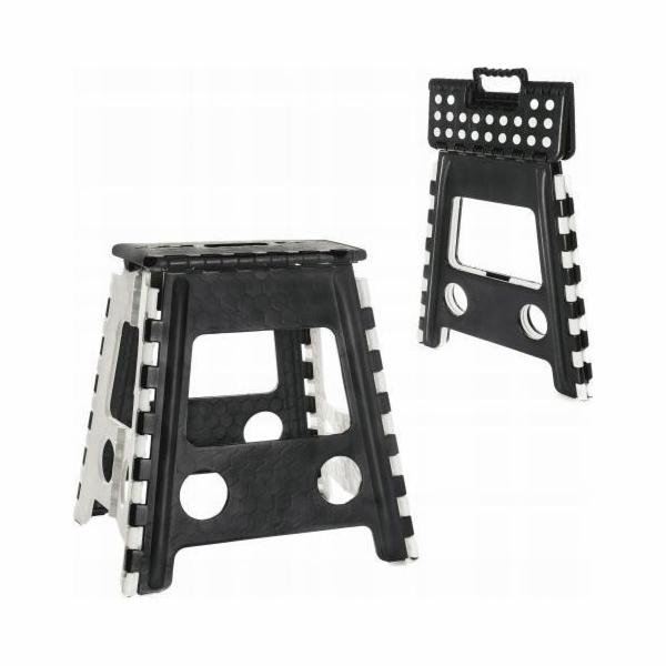 Ravi Stool, skládací protiskluzový taburet ALEX 39cm, černá