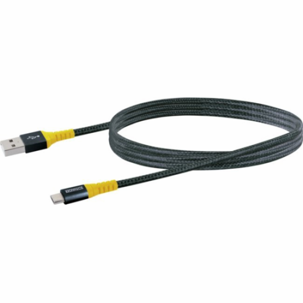 Schwaiger USB-A - microUSB kabel 1,2 m Černožlutý (WKUM10...