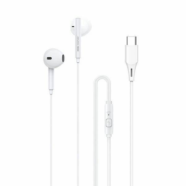 Sluchátka Awei Awei Stereo PC-1T USB-C White/White Sluchátka