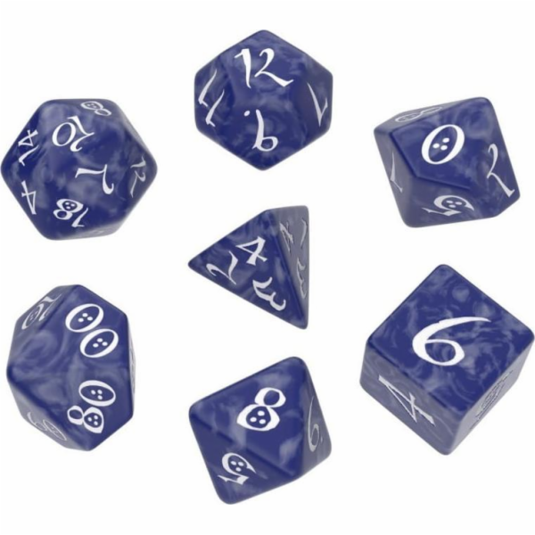 Q-Workshop Classic RPG sada kostek - kobalt a bílá
