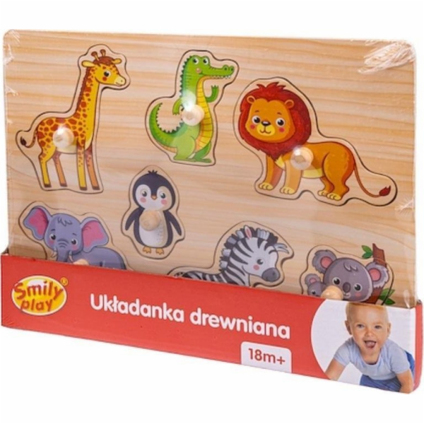Smily Play Dřevěné puzzle Zoo úchyty