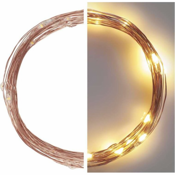 LED vánoční nano řetěz měděný, 4 m, venkovní i vnitřní, t...