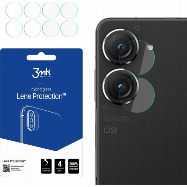 Hybridní sklo pro 3MK Ochrana čoček Asus Zenfone 9 [4 bal...