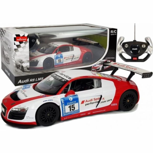 Rastar Auto R/C Audi R8 LMS Rastar 1:14 bílá a červená