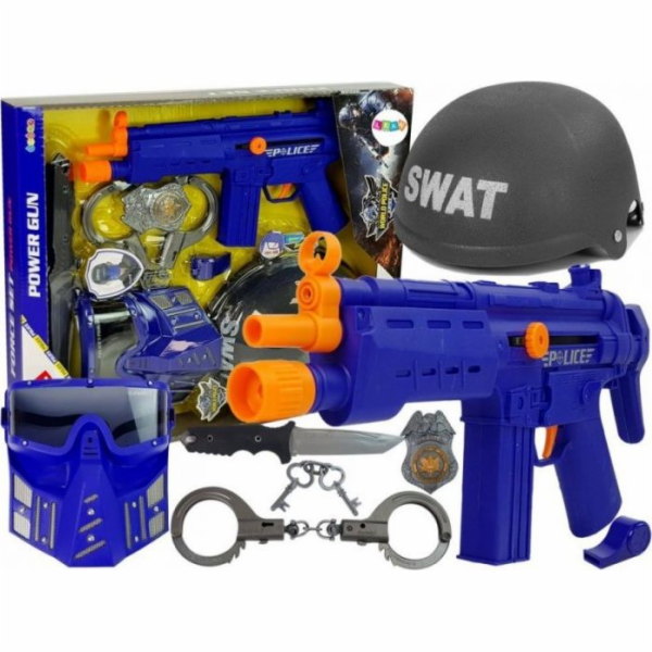 Lean Sport SWAT Police Set Mask Helmet Badge Gun 36 cm