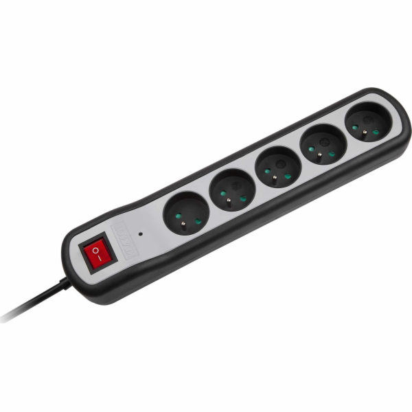 Rebel Power Strip 5 zásuvek se spínačem (1,5 m, 3x1,5 mm)