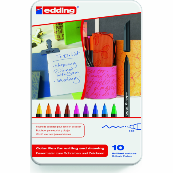 Edding Pen s jemným hrotem e-1200/10 s EDDING, 1 mm, 10 k...