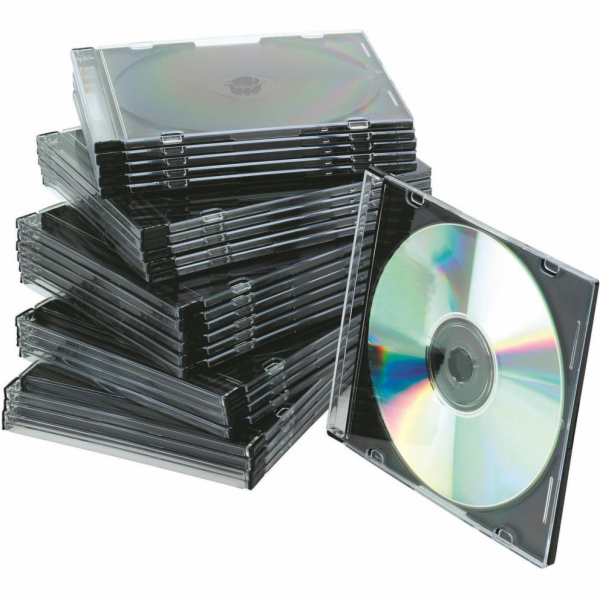 Tenká průhledná CD/DVD krabička, 25 ks. (5706002022105)