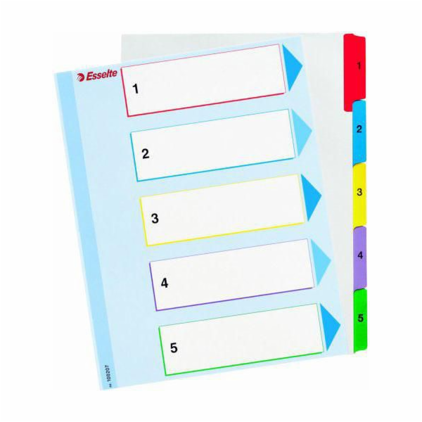 Plastové přepážky Esselte A5 - 5 karet
