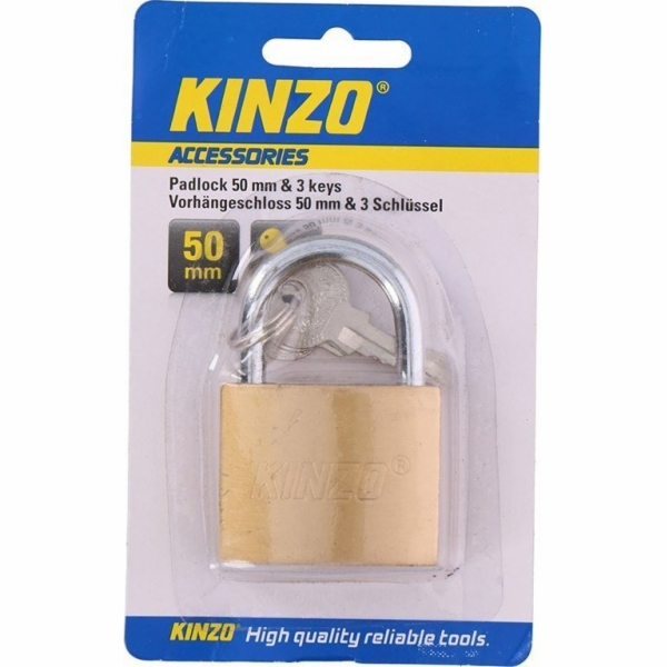 Kinzo Kinzo - Mosazný visací zámek 50 mm se 3 klíči