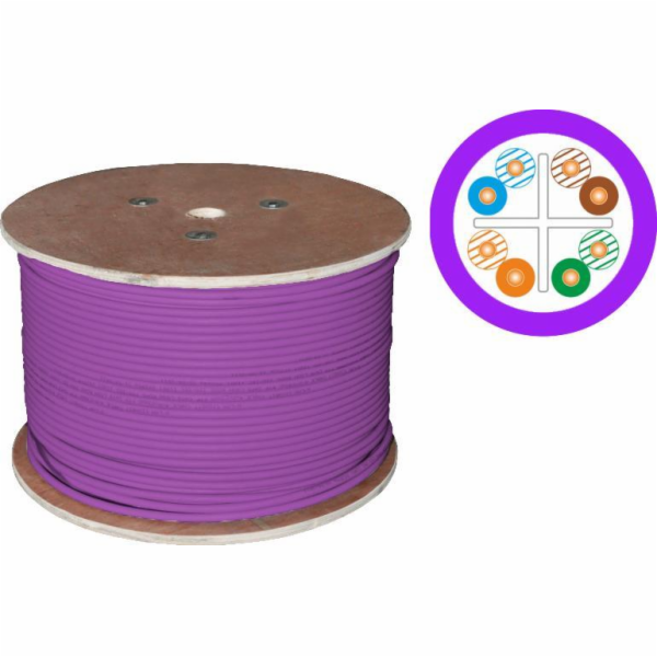 ALANTEC U/UTP Cable Cat. 6 LSOH 4X2X23AWG B2CA 500M (Purp...