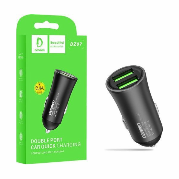 Denmen 2.4A 2400MAH DUAL RYCHLOST VYPLATNĚ Nabíjecí autom...