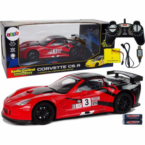 LeanToys Sports Car Racing R/C 1:18 Corvette C6.R Red 2,4...