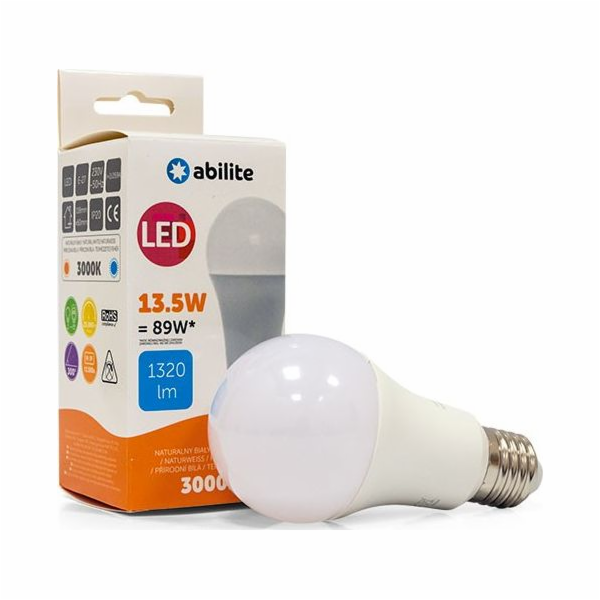 Abilite LED ŽÁROVKA ABILITE CLASSIC MLÉKO TEPLÉ E27 13,5W...