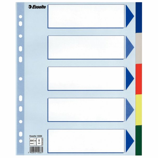 Esselte Binder děliče A4 PP Maxi 5 karet (10K396A)